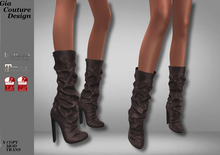 "GCD" Liberty Leather Scrunch Boots Chocolate