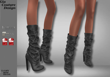 "GCD" Liberty Leather Scrunch Boots Grey