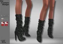 "GCD" Liberty Leather Scrunch Boots Moss