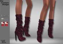 "GCD" Liberty Leather Scrunch Boots Wine