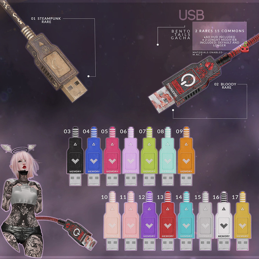 13[Cubic Cherry] {USB} tail RED (BOX)