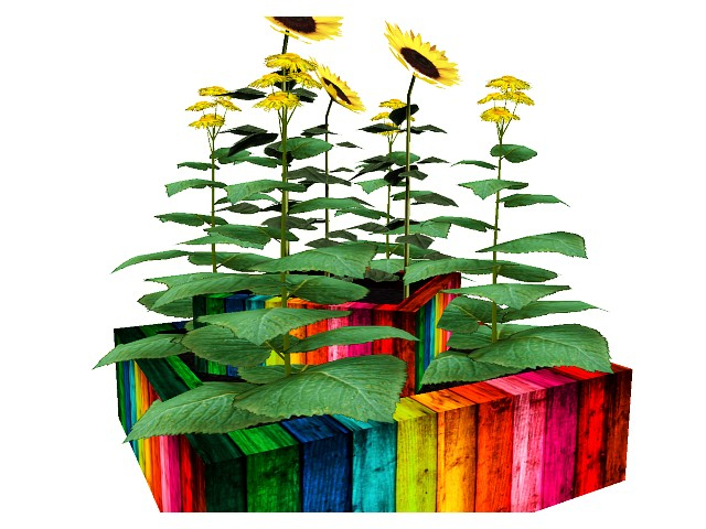 [AE] Garden Store - 2 Tiered Sunflower Planter