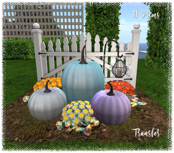 ~Shabby Chic Painted Pumpkin Display