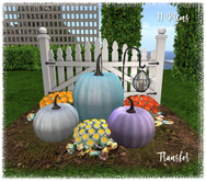 ~Shabby Chic Painted Pumpkin Display