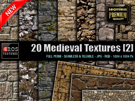 Second Life Marketplace - 20 Medieval Textures (Vol.2) by {EROS ...