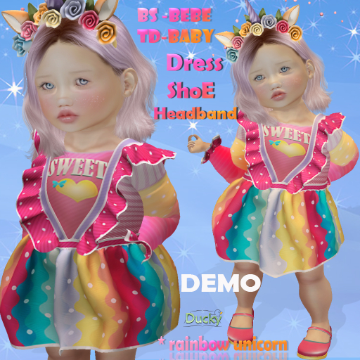 Ducky - DEMO - Rainbow Unicorn Outfit - BS BEBE/TD Baby