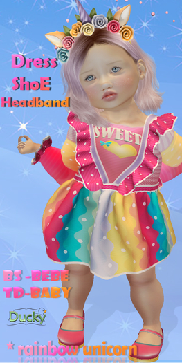 Ducky - Rainbow Unicorn Outfit - BS BEBE/TD Baby