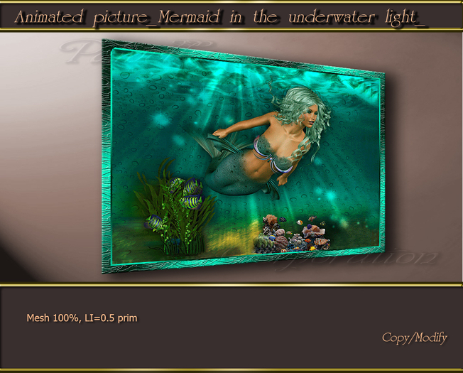 Animated picture_Mermaid in the underwater light_
