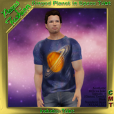 Peeps Fashion Ringed Planet In Space Tshirt Male