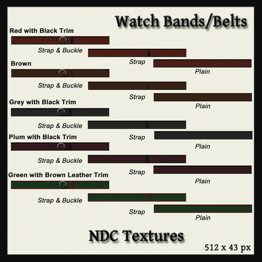 NDC Textures: Watch, Belt or Cabin Baggage Straps