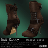 Bad Kitty Maggie Boots Brown Leather (V)
