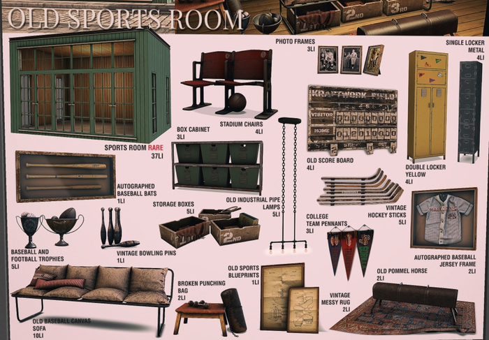 KraftWork Old Sports Room . Sports Room RARE