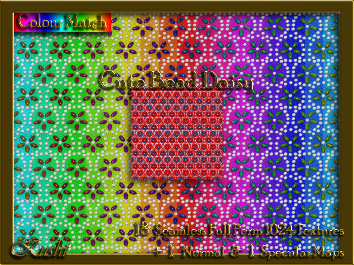 Cute Bead Daisy Seamless Texture Set