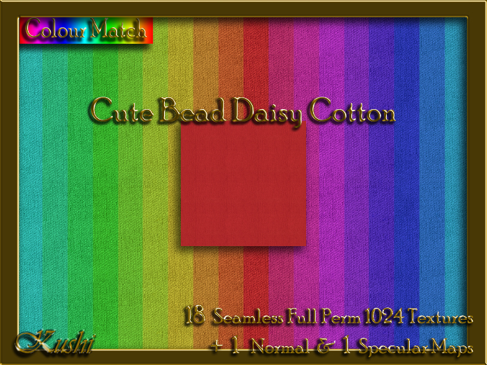 Cute Bead Daisy Cotton Solids Seamless Texture Set