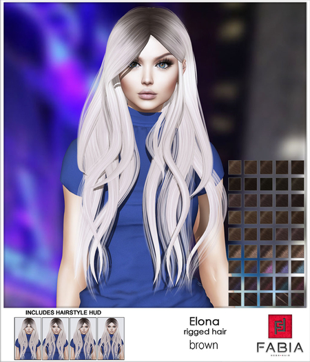 -FABIA- Mesh Hair   < Elona> Brown