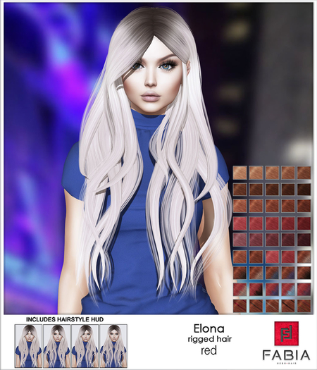 -FABIA- Mesh Hair   < Elona> Red