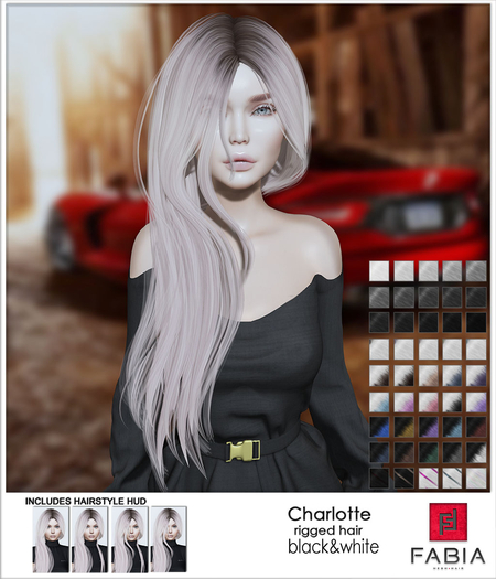 -FABIA- Mesh Hair   < Charlotte> Black&White