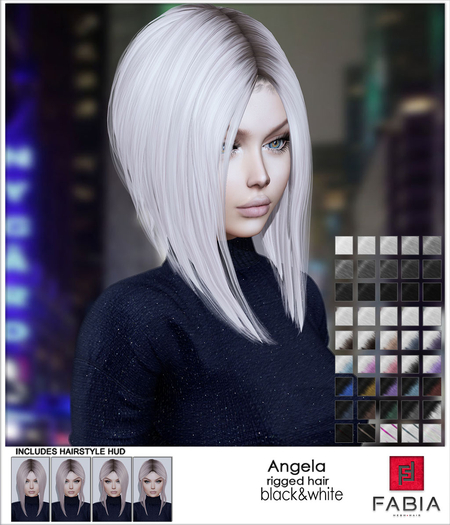 -FABIA- Mesh Hair   < Angela> Black&White