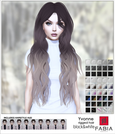 -FABIA- Mesh Hair   < Yvonne> Black&White
