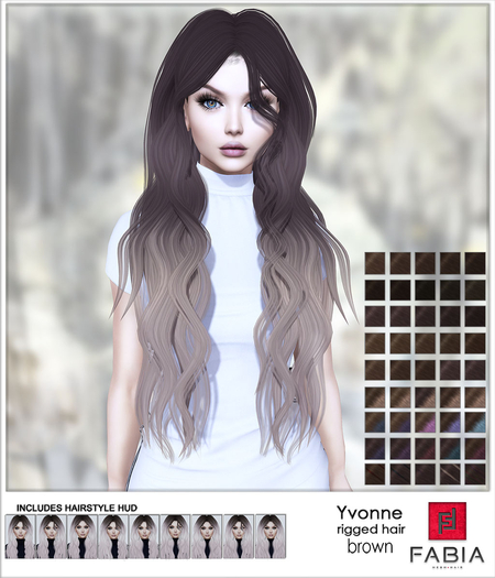 -FABIA- Mesh Hair   < Yvonne> Brown