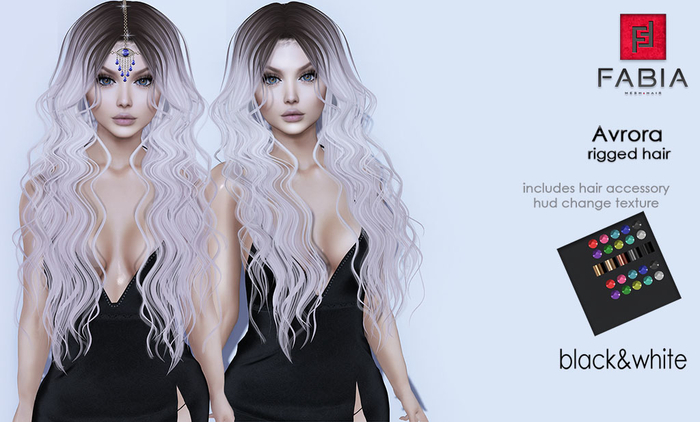 -FABIA- Mesh Hair   < Avrora> Black&White