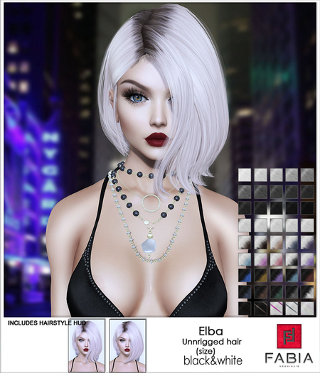 -FABIA- Mesh Hair   < Elba> Black&White