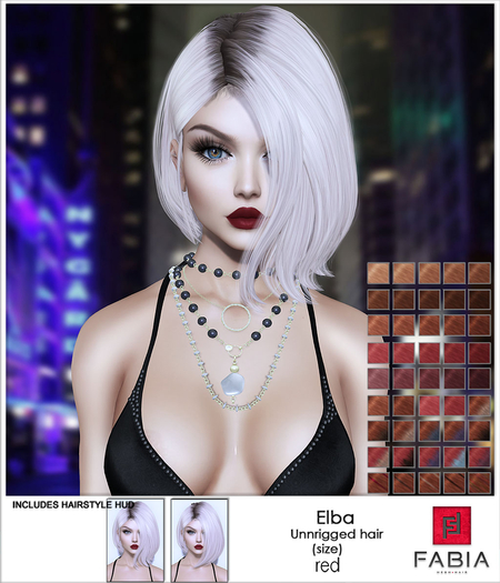 -FABIA- Mesh Hair   < Elba> Red