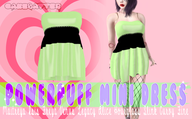 cakebatter / powerpuff dress / green