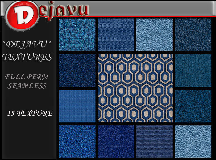 ^Dejavu^ Full  Perm  Blue  Rug Textures