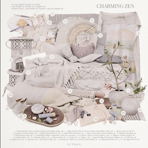 1. Nutmeg. Charming Zen Floral Daybed RARE