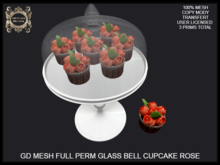 GD MESH FULL PERM GLASS BELL CUPCAKE ROSE