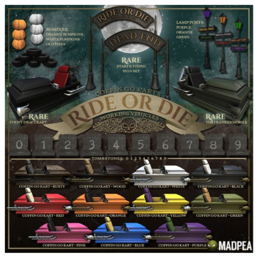 MadPea Ride or Die - Start & Finish Signs (t) RARE