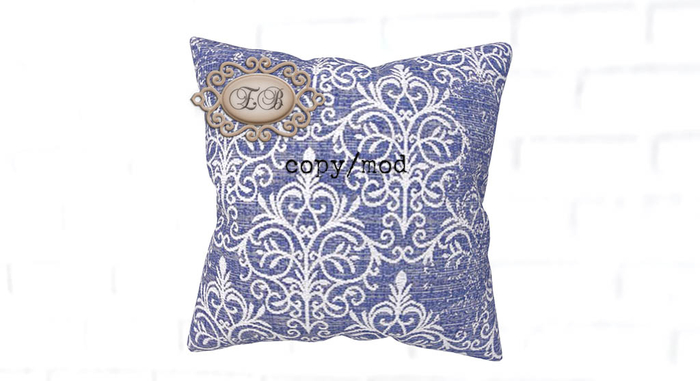 .:Ecce Bellus:. Blue Tapestry Pillow