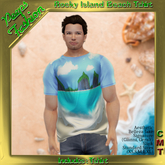 Peeps Fashion Rocky Island Beach Tshirt Male
