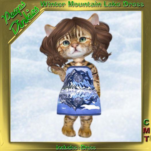 Peeps Dinkies Winter Mountain Lake Dress