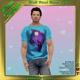 Peeps Fashion Wolf Howl Moon Tshirt Male