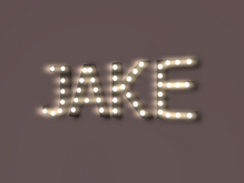 [Px] "JAKE" Illuminated Light Bulbs Sign