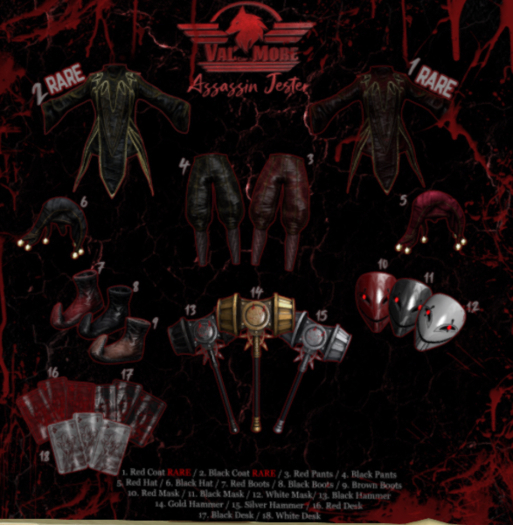 10. [Val'more] Assassin Jester - Mask (Red)