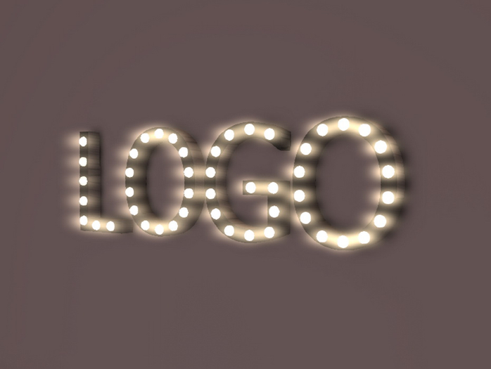 [Px] "LOGO" Illuminated Light Bulbs Sign