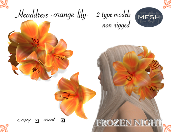FN*Headdress -orange lily-