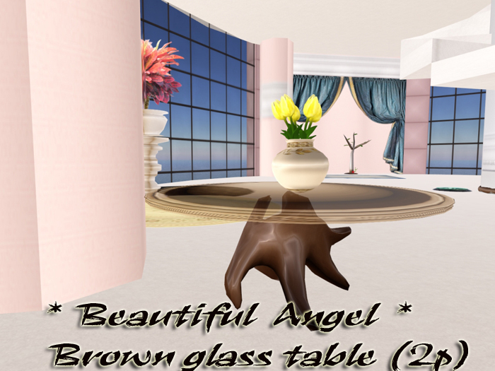 Box Brown glass table (2P)