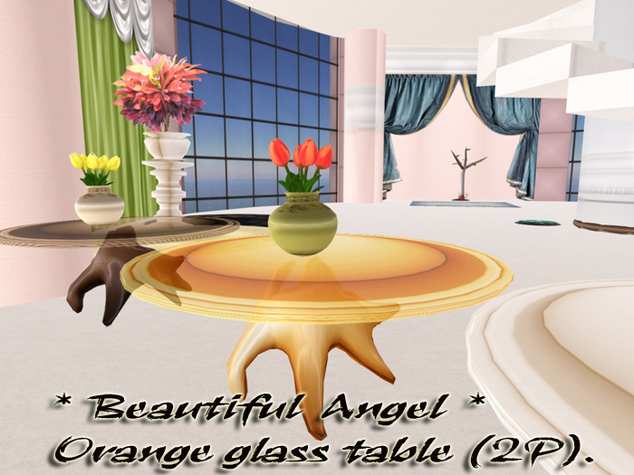 Box Orange glass table (2P)