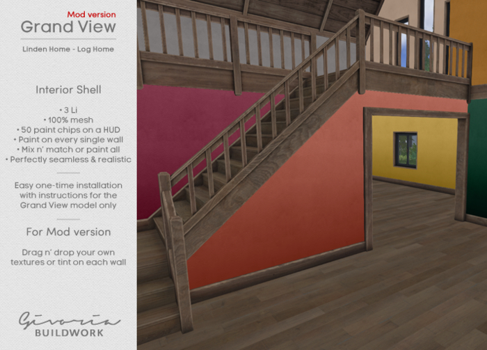 [GIVORIA] - LH Log Home - Grand View Shell Mod (Wall Paints)