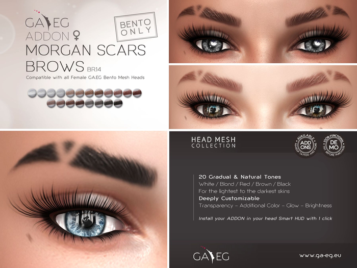 [GA.EG] Mesh Heads Addon - BR14 Morgan Scars Brows