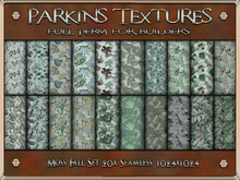 Parkins Textures - Moss Fall Set - 20x Full Perm Seamless 1024 - Fabric, Clothing, Pattern, Floral, Flower, Autumn,Green