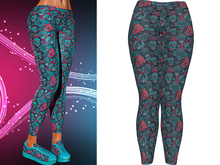 Kore Leggings [Sugarskull Turquoise] - Maitreya • Freya • Legacy