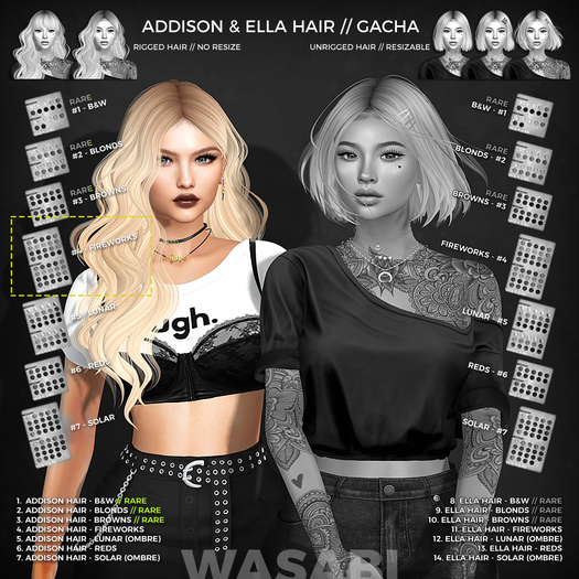 Wasabi // Addison Mesh Hair - #4 Fireworks
