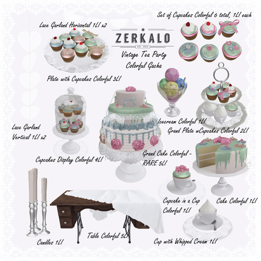 [ zerkalo ] Vintage Tea Party - Grand Cake Colorful - RARE