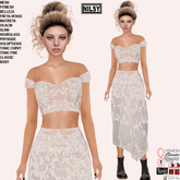 NILSY LACE OFFSHOULDER TOP AND ASYMETRIC SKIRT,ALL BODIES