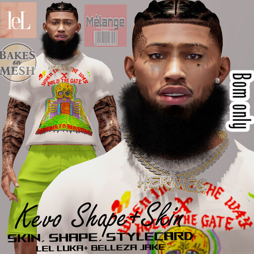 Melange- Kevo Skin+ Shape|Lelutka Luka|Belleza Jake|BOM ONLY